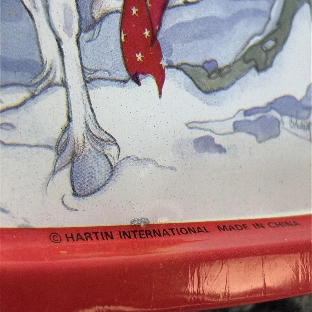 VTG Hartin Unicorn Christmas Serving Trays Set 2 Red Holiday 7.5